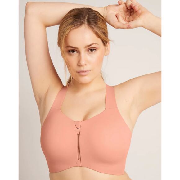 Knix Cayalyst Zip Front Pink Sports Bra